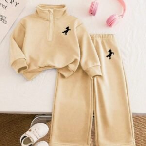Sweatshirt And Pants Set- Biscuit Color